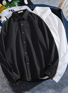 Dk制服白衬衫男学生学院风日系宽松白寸衫基础款长袖外穿情侣衬衣