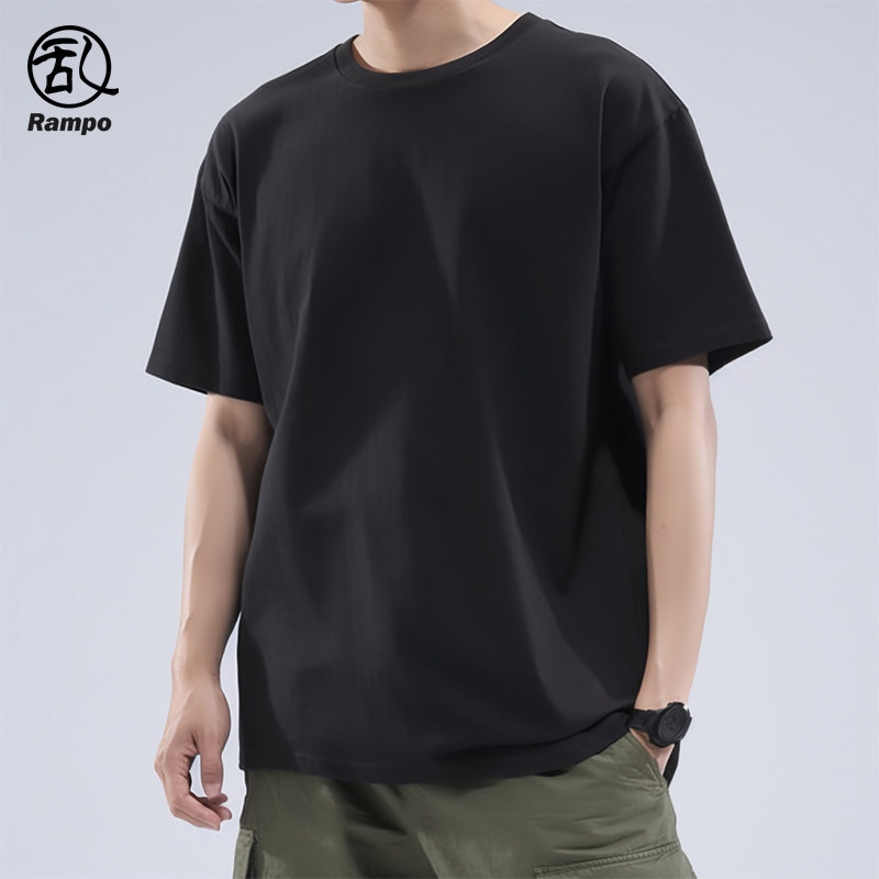 350g重磅纯棉男装T恤夏季通用纯色基础款宽松休闲圆领短袖上衣潮,男装,T恤,淘宝优惠券,粉丝福利购,淘宝优惠卷