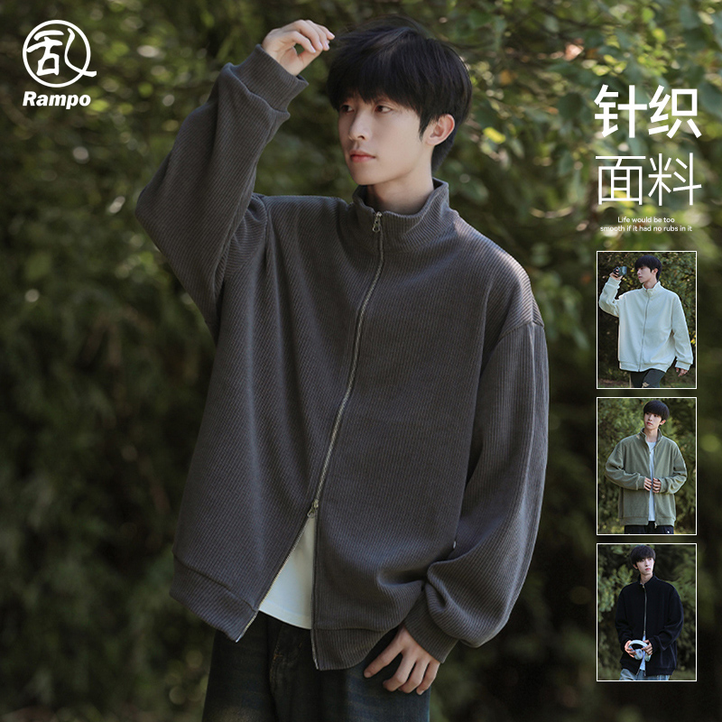 美式复古休闲宽松拉链开衫卫衣潮