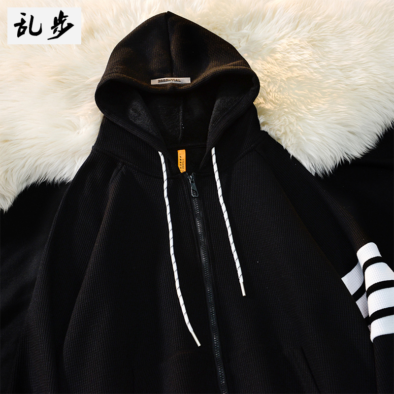 美式华夫格连帽百搭卫衣