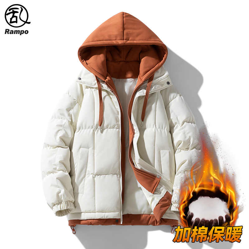 潮牌加厚羽绒冬季情侣装宽松棉袄