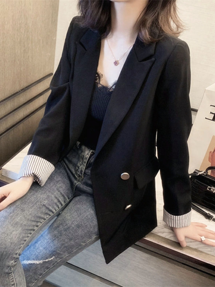 春秋薄款小西服女短款2020早春新款小个子网红单件上衣小西装外套