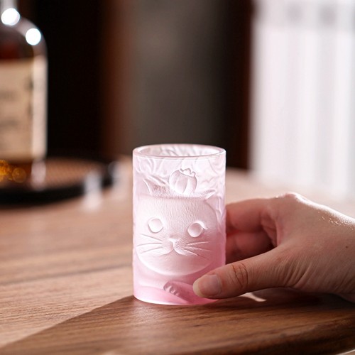 手工复古猫咪威士忌酒杯学习