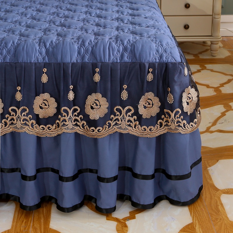 欧式公主蕾丝床罩床裙式单件夹棉加厚席梦思保护套防滑1.8m单双人