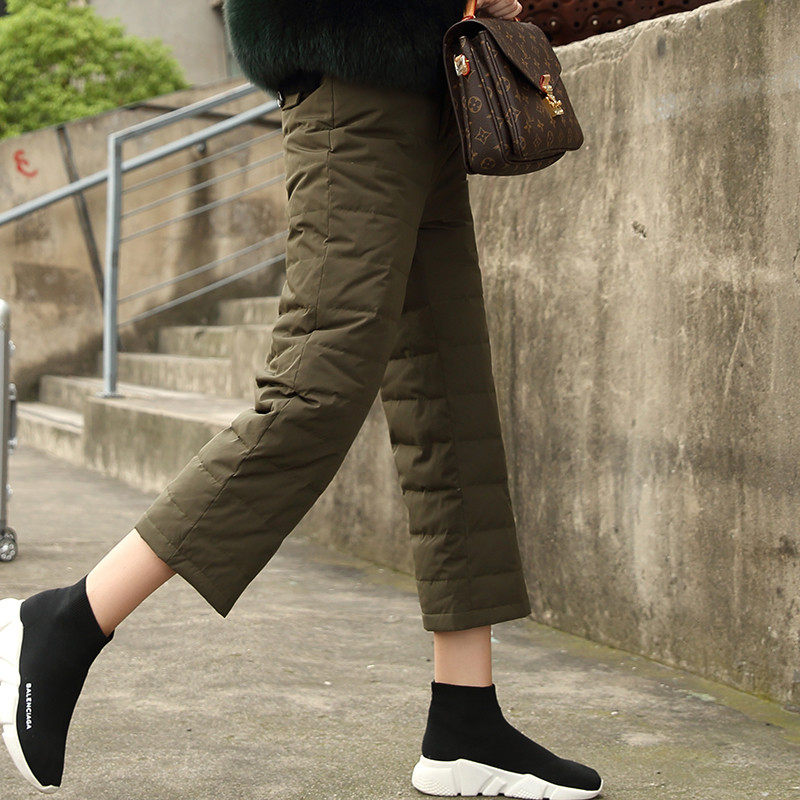 高腰羽绒裤女冬外穿2025新款加厚保暖双面阔腿宽松九分大码棉裤子,女装/女士精品,棉裤/羽绒裤,淘宝优惠券,粉丝福利购,淘宝优惠卷