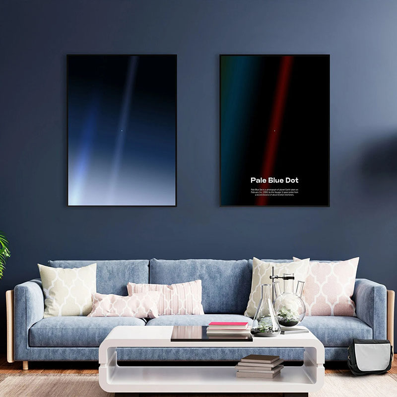 卡尔萨根暗淡蓝点装饰画客厅NASA卧室抽象壁画宇宙星空太空挂画