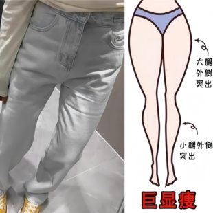 微胖mm高腰显瘦百搭韩版 2025夏季 新款 女 牛仔裤 浅色窄版 大码 直筒裤