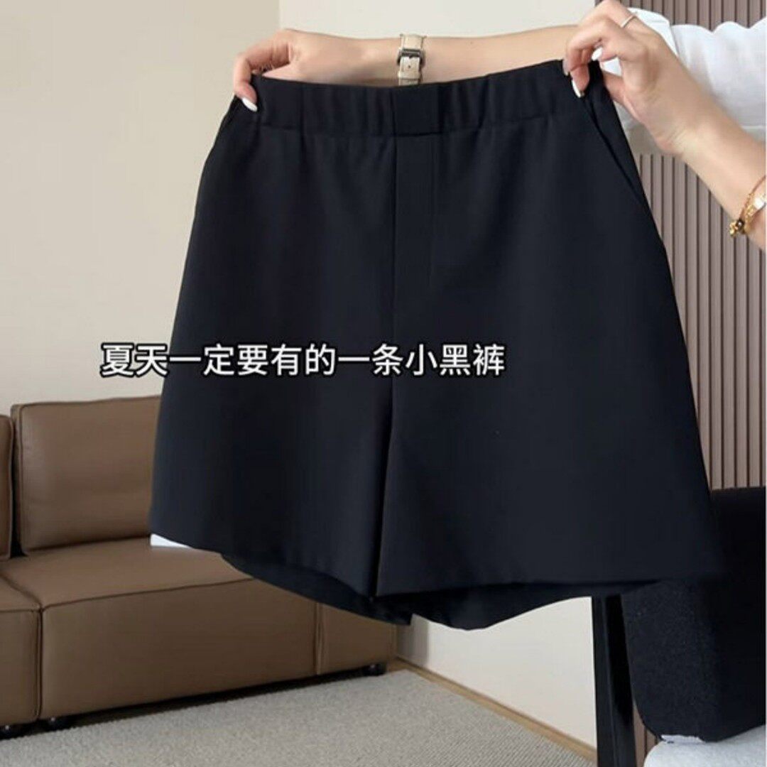 大码显瘦透气阔腿裤休闲短裤女图片