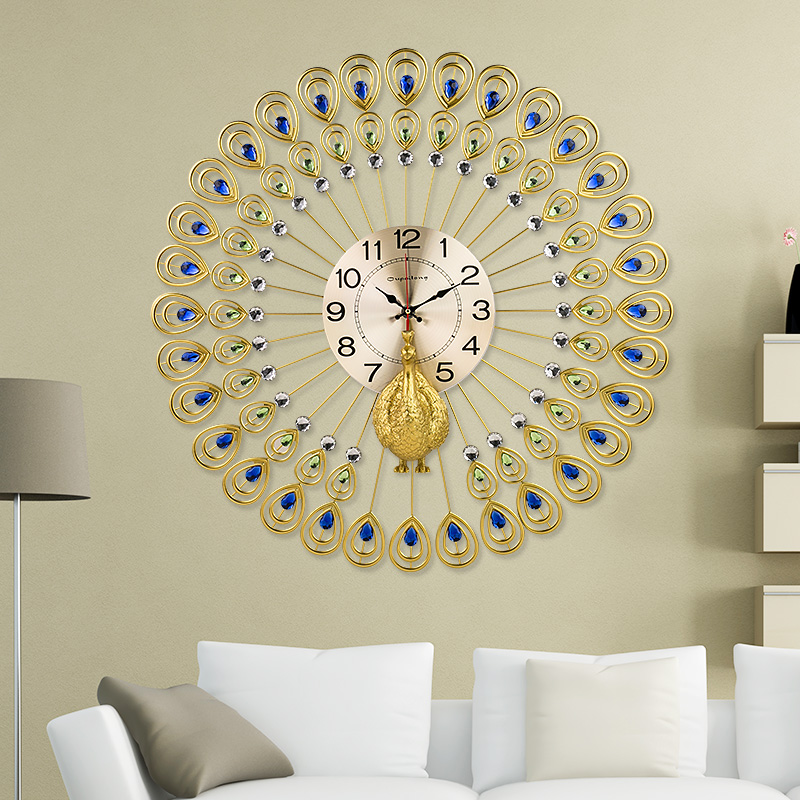 欧式复古孔雀挂钟客厅大号现代简约钟表家用创意静音石英钟中国风|msdalam kategori rumah harian, Bell, jam dinding - dari Buy2taobao.com untuk memberikan perkhidmatan ejen Taobao profesional membeli