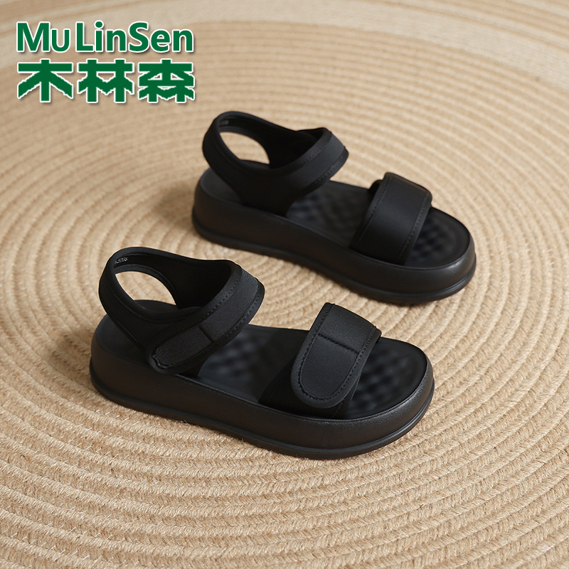 木林森夏季魔术贴运动沙滩凉鞋