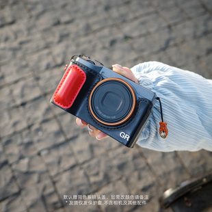 蠢小鱼数码配件适用于理光GR3相机保护套GR3XHDF真羊皮套手柄底座