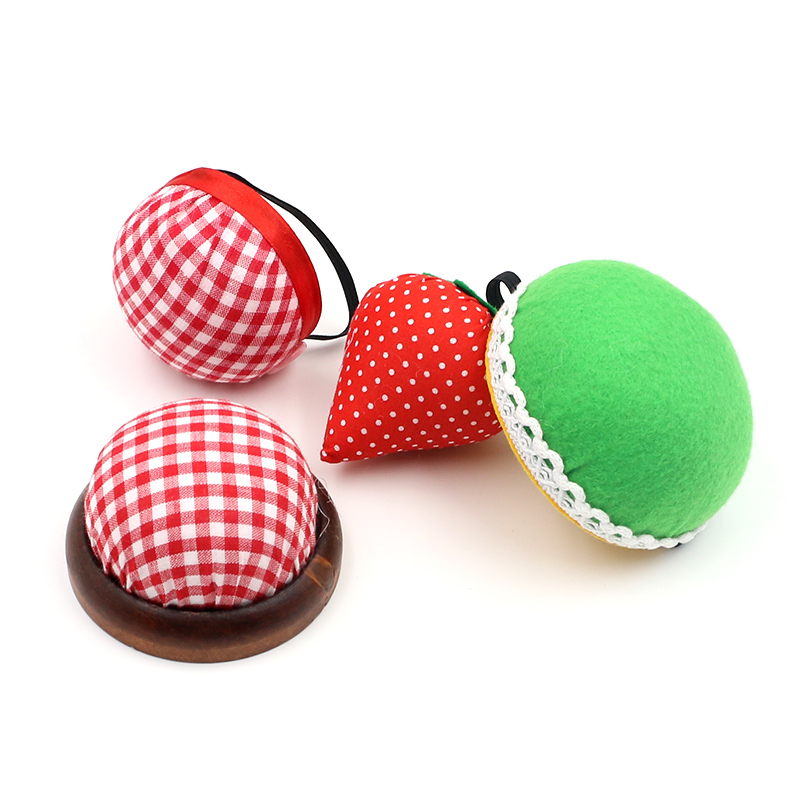 针插包手工布艺diy十字绣工具原木底座针扎彩色珠针插手腕插针包