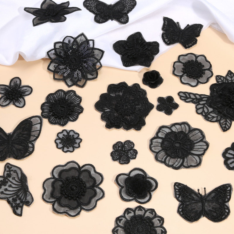 免缝自粘黑色补丁贴衣服裤子破洞无痕修补贴裙子蕾丝花朵刺绣布贴,居家布艺,布贴,淘宝优惠券,粉丝福利购,淘宝优惠卷