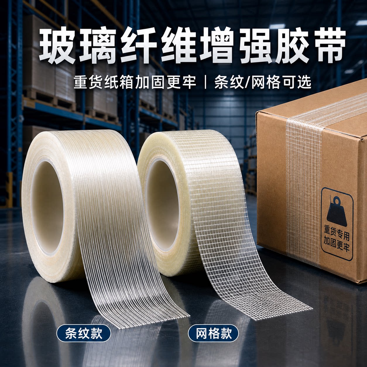 新星玻璃纤维胶带重货物纸箱加固图片
