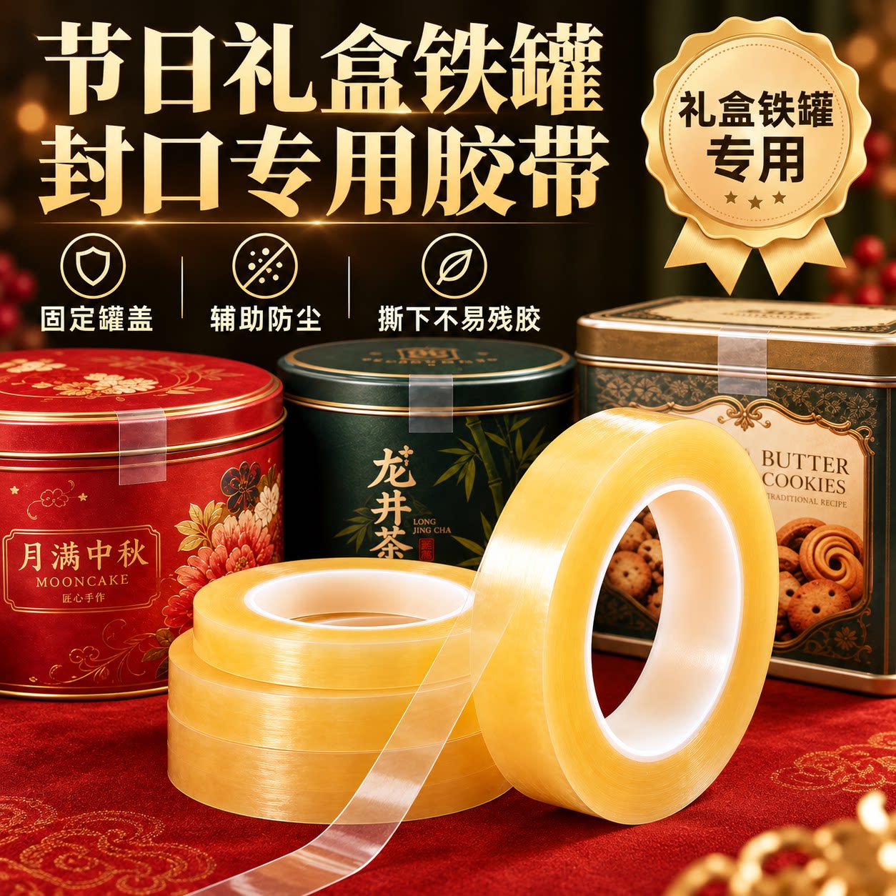 节日礼品盒封罐胶带透明不易留胶
