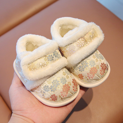 女宝汉服鞋冬婴儿过年保暖棉鞋