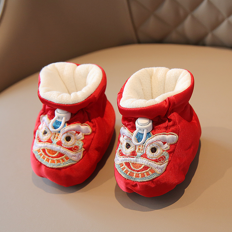 棉花虎头脚套一1周岁鞋子女宝宝