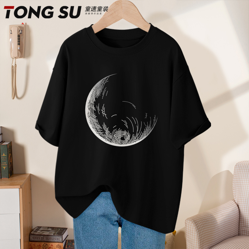 大童短袖T恤男初中学生纯棉半袖衣服夏季款运动服青少年加大上衣