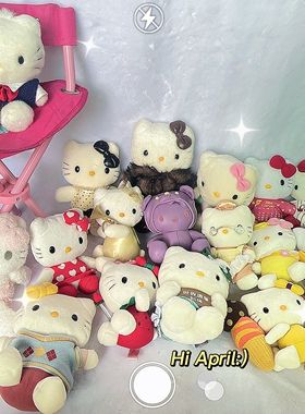 hello kitty地域限定中古/毛绒/娃娃/公仔老料关节贵妇熊棒球皮草