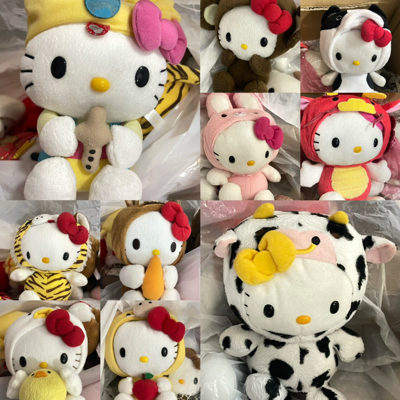 hellokitty中古公仔玩偶十二生肖龙蛇马牛兔猪狗中号正品娃娃
