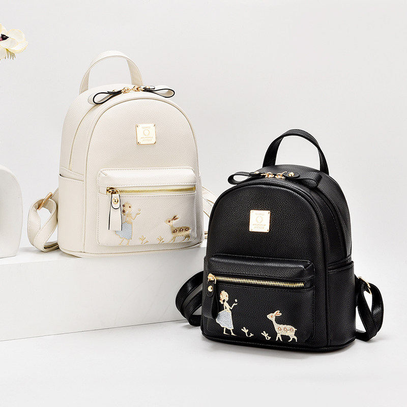 女士双肩包2020年新款简约潮牌书包女韩版百搭休闲洋气小背包女包