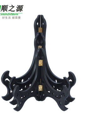 盘子支架瓷盘托架装饰画普洱茶饼架子碟盘展示架摆件仿木底座