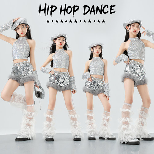 女孩jazz爵士舞演出服少女酷帅女孩街舞表演服装潮女团走秀练功服