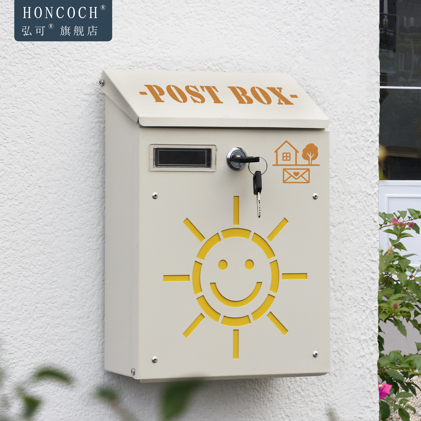 弘可室外信箱镂空雕刻韩式小邮筒