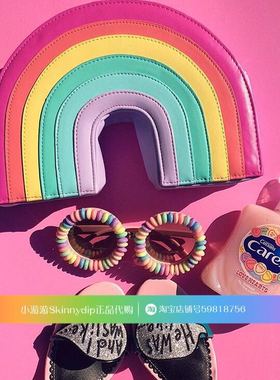 现货 正品SKINNYDIP彩色彩虹条纹七彩彩虹桥网红INS款单肩斜挎包