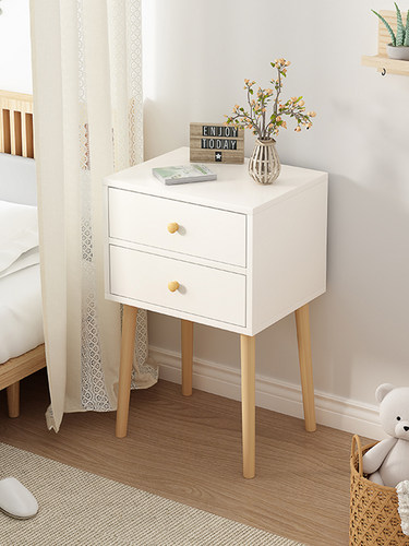 床头实木腿木腿北欧风小柜子