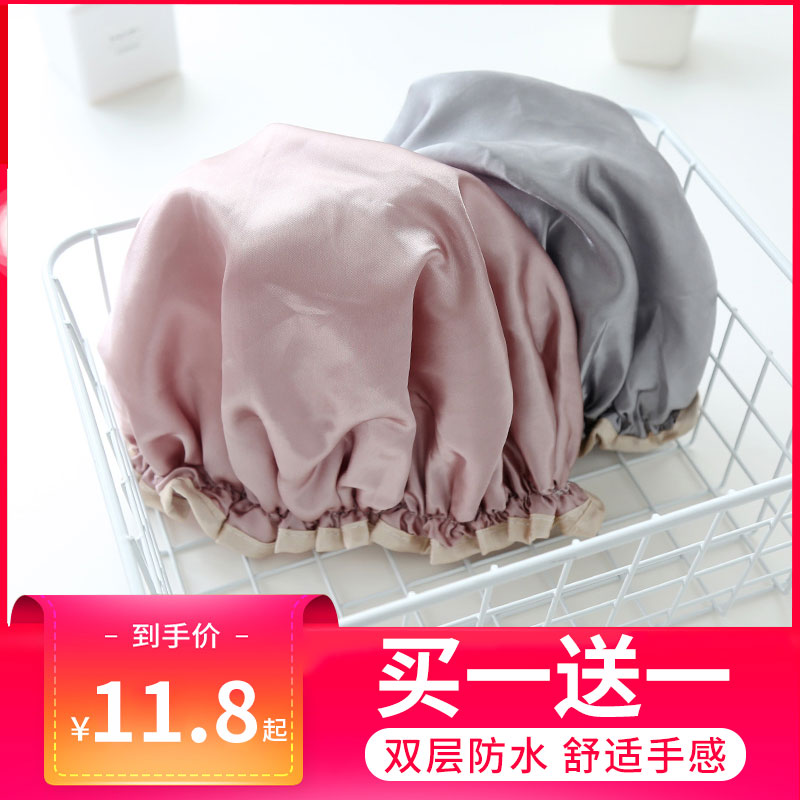双层防水浴帽成人女款洗澡头发罩淋浴头套帽子沐浴发套防油烟发帽