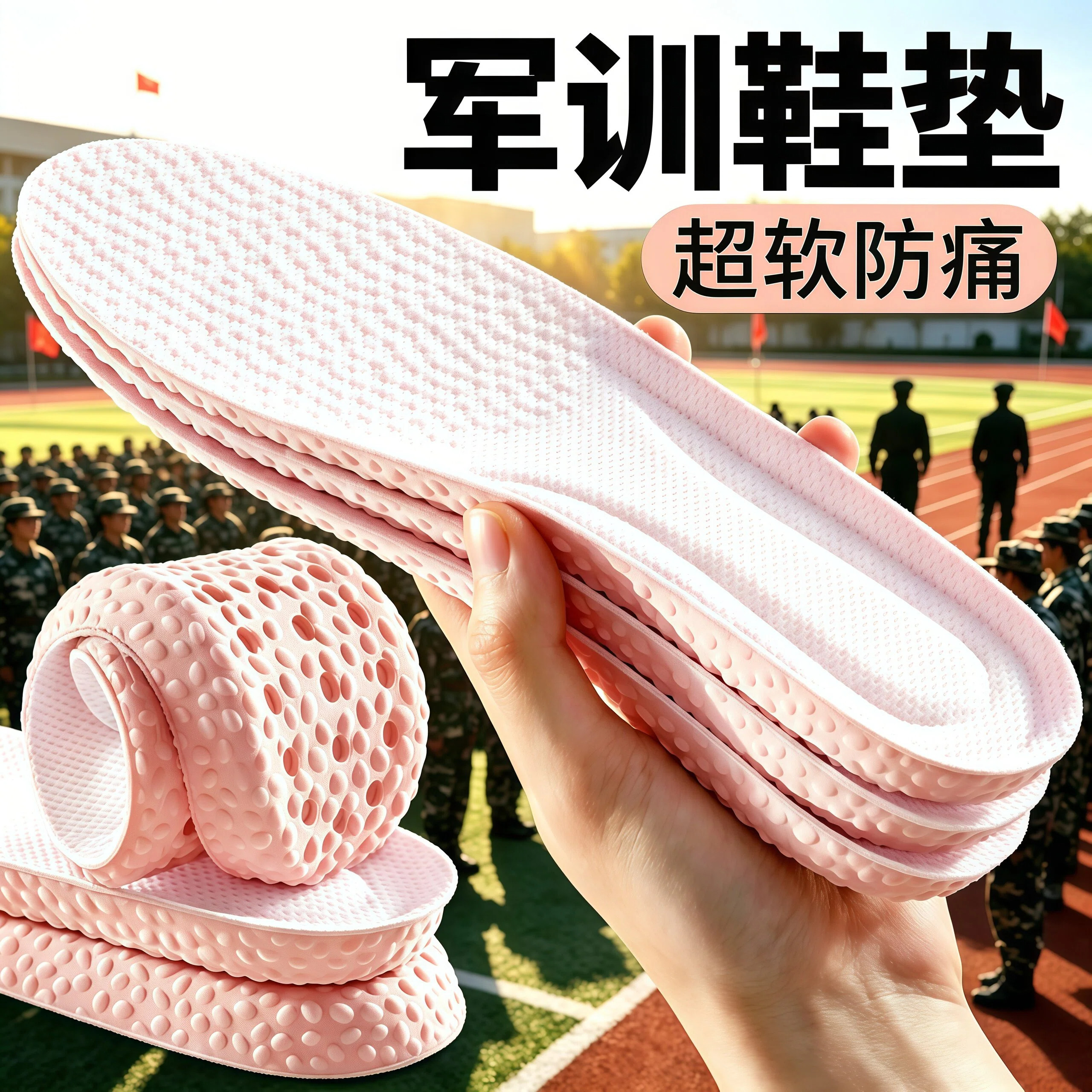 军训踩屎感软底防臭透气减震鞋垫