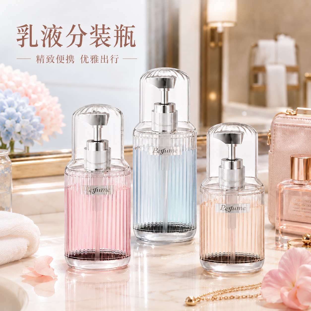 按压式乳液面霜分装瓶可登机图片