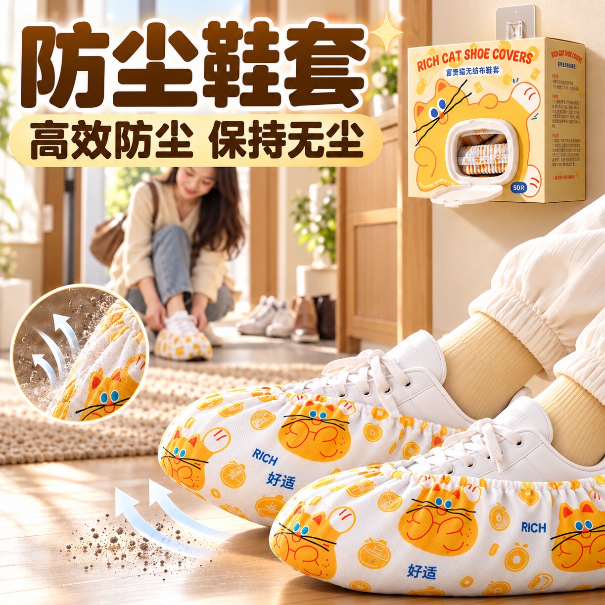 防尘鞋套反复使用室内加厚耐磨