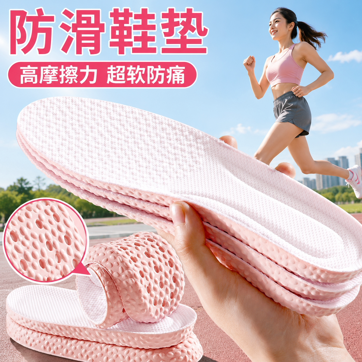 防滑鞋垫踩屎感软底舒适吸汗防臭