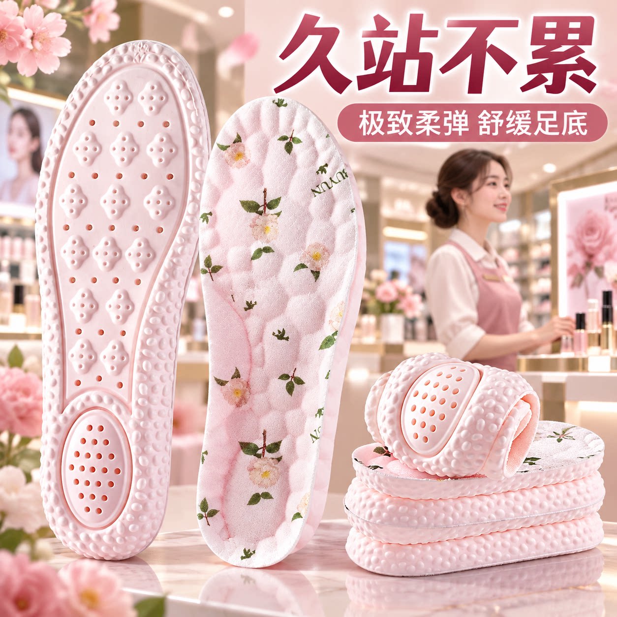 久站不累鞋垫女软踩屎感气垫减震