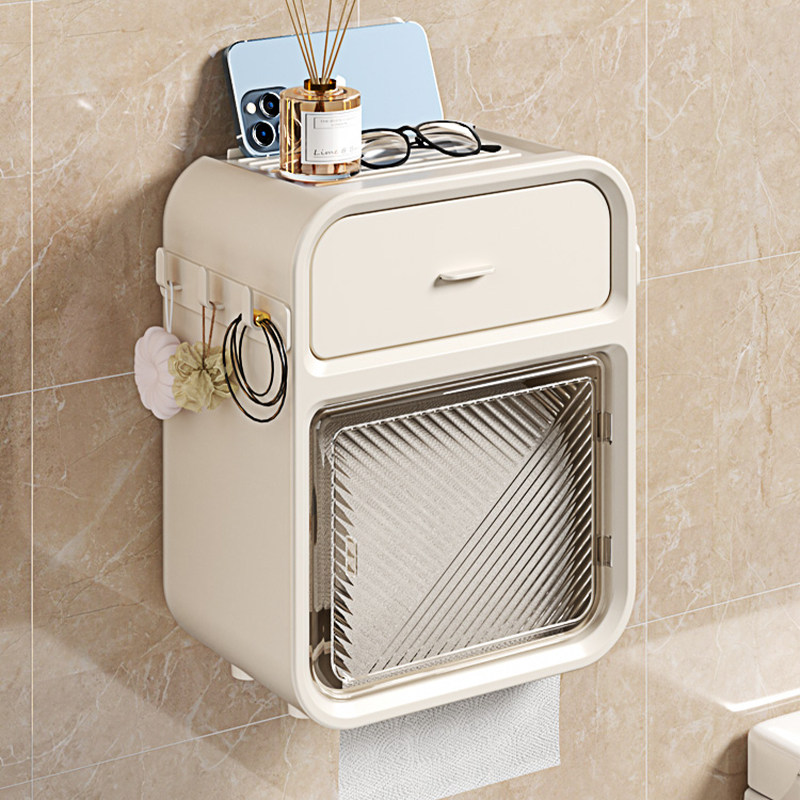 带挂钩卫生间厕纸盒免打孔