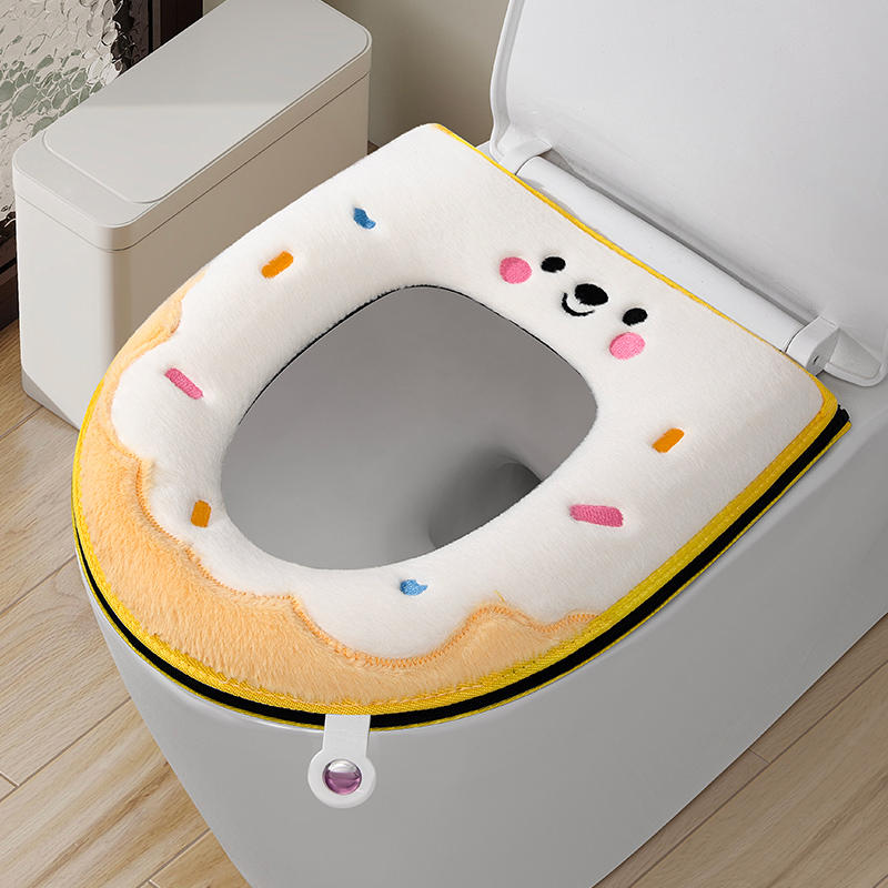 新款马桶坐垫冬季加绒加厚垫四季通用坐便套可水洗厕所马桶圈垫子