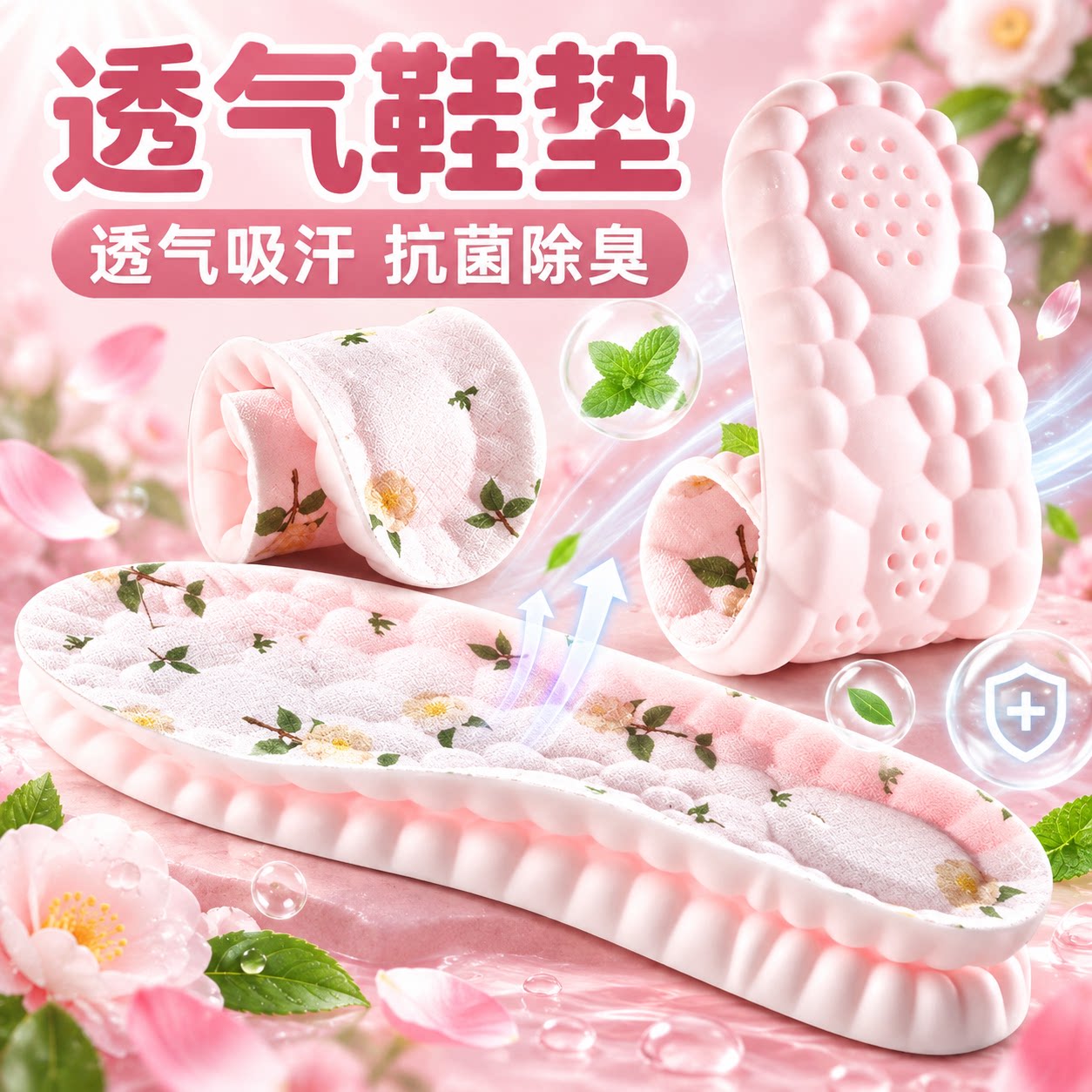透气鞋垫足弓支撑扁平足吸汗防臭