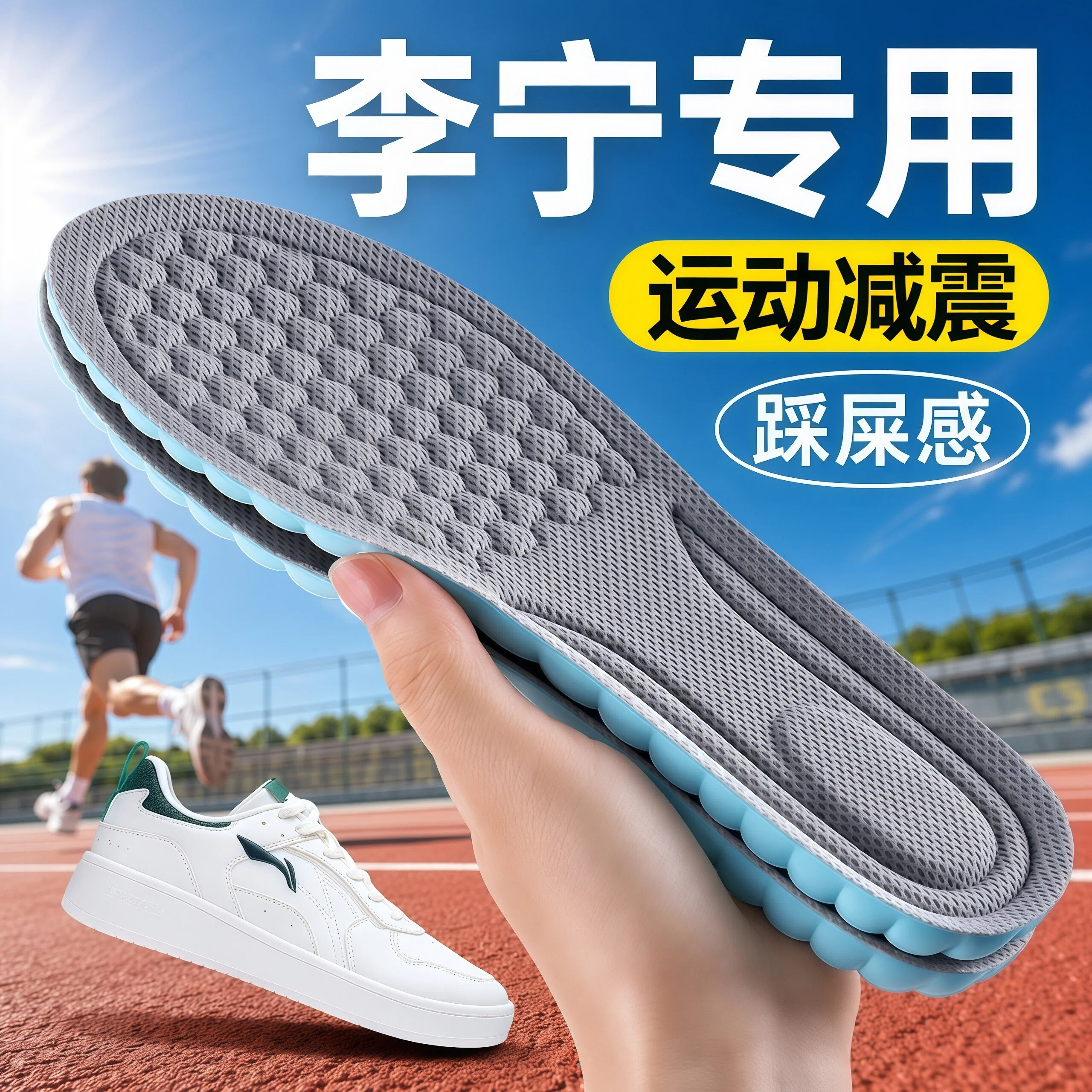 气垫高弹减震吸汗防臭透气鞋垫