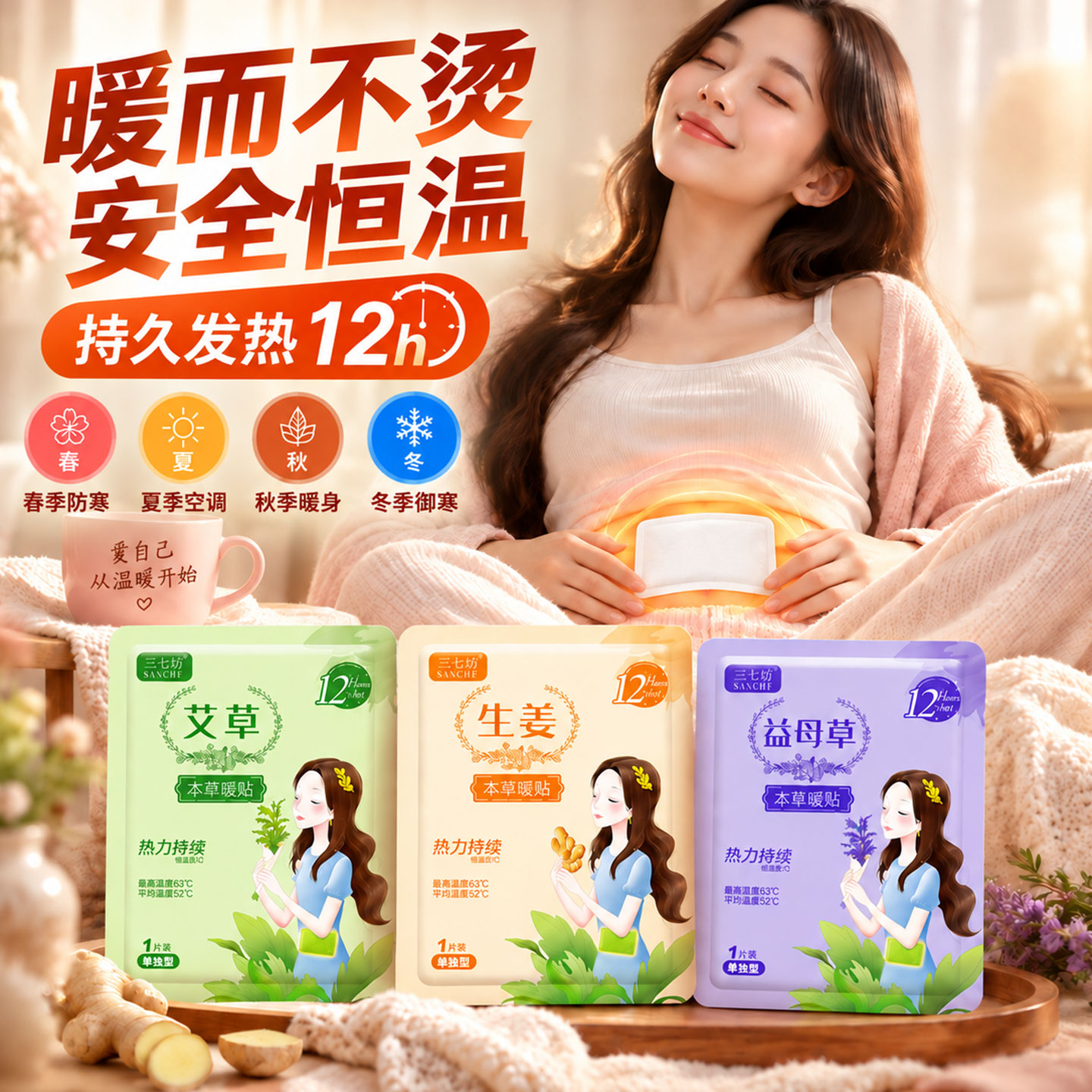 暖宫贴痛经女生用宫寒经期热敷