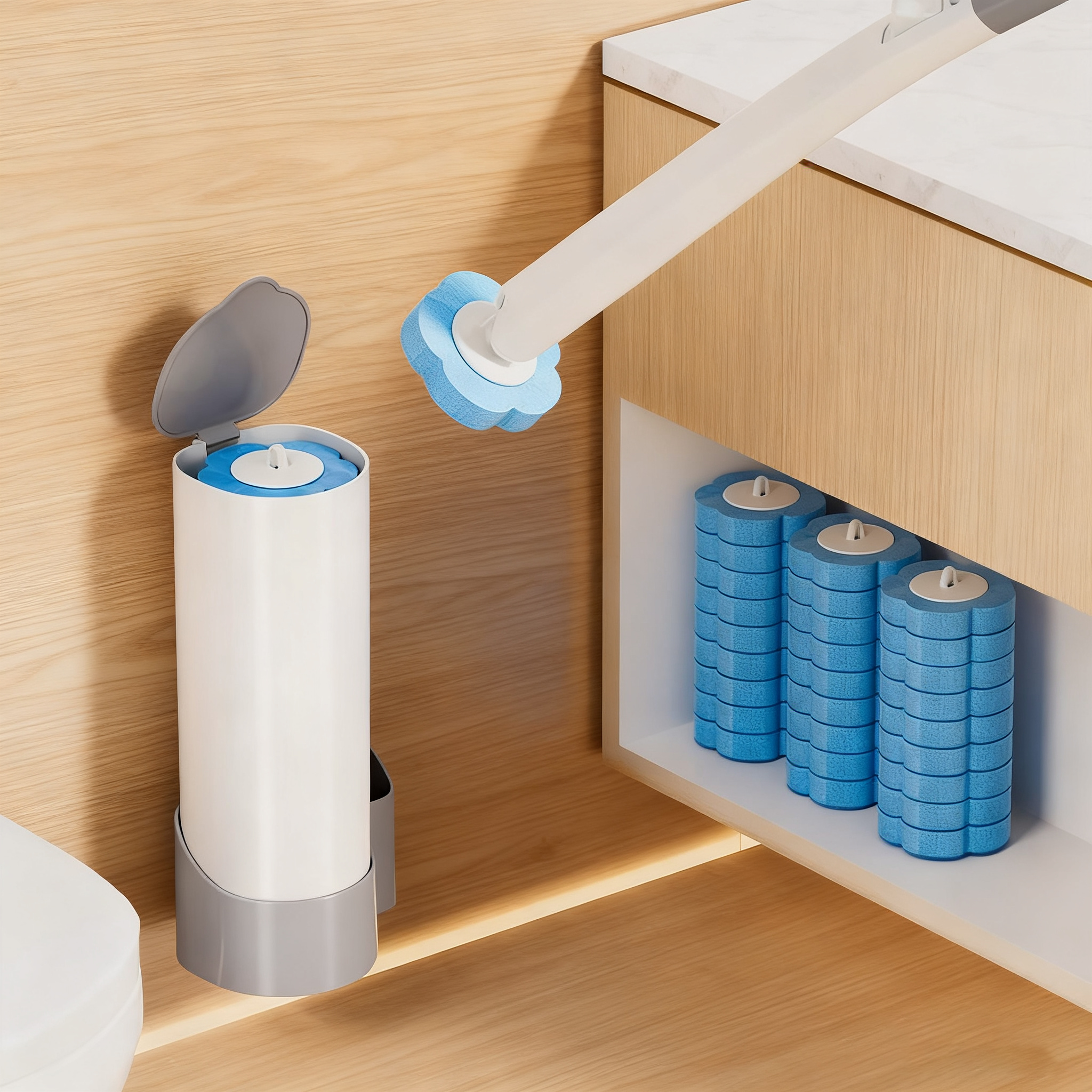 马桶刷一次性替换头套装家用壁挂