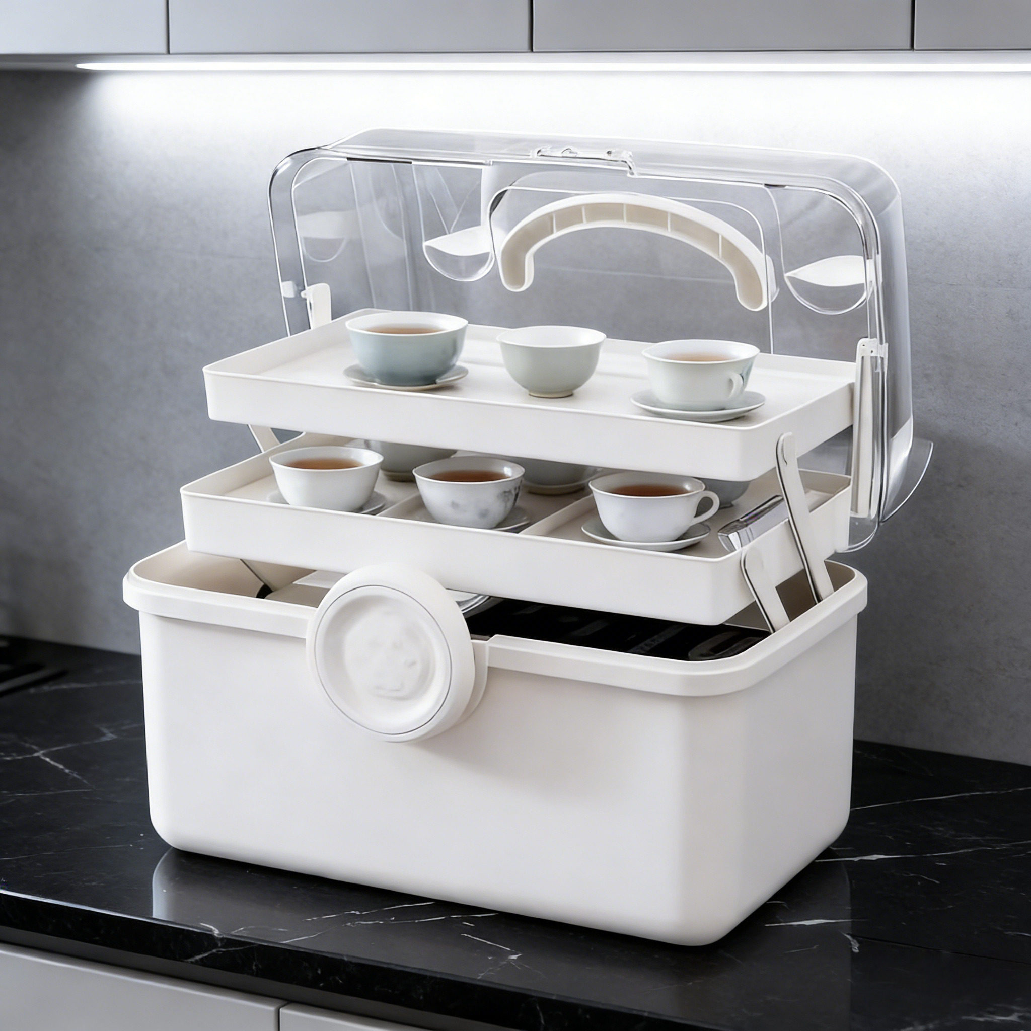 日本茶具收纳盒防尘带盖茶几桌面茶叶茶杯整理存放功夫茶壶置物架,收纳整理,茶具收纳盒,淘宝优惠券,粉丝福利购,淘宝优惠卷