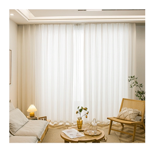 日式纱遮阳遮影窗纱白纱窗帘阳台纱帘透光不透人客厅卧室镜面纱