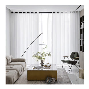 梦幻帘网红光影百叶纱帘透光不透人白色窗帘白纱飘窗阳台窗纱轻奢