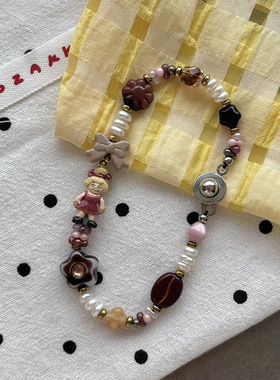 HEIXIN STUDIO手作 萌宠系列 秘鲁陶瓷珠童趣小众原创手串手链071