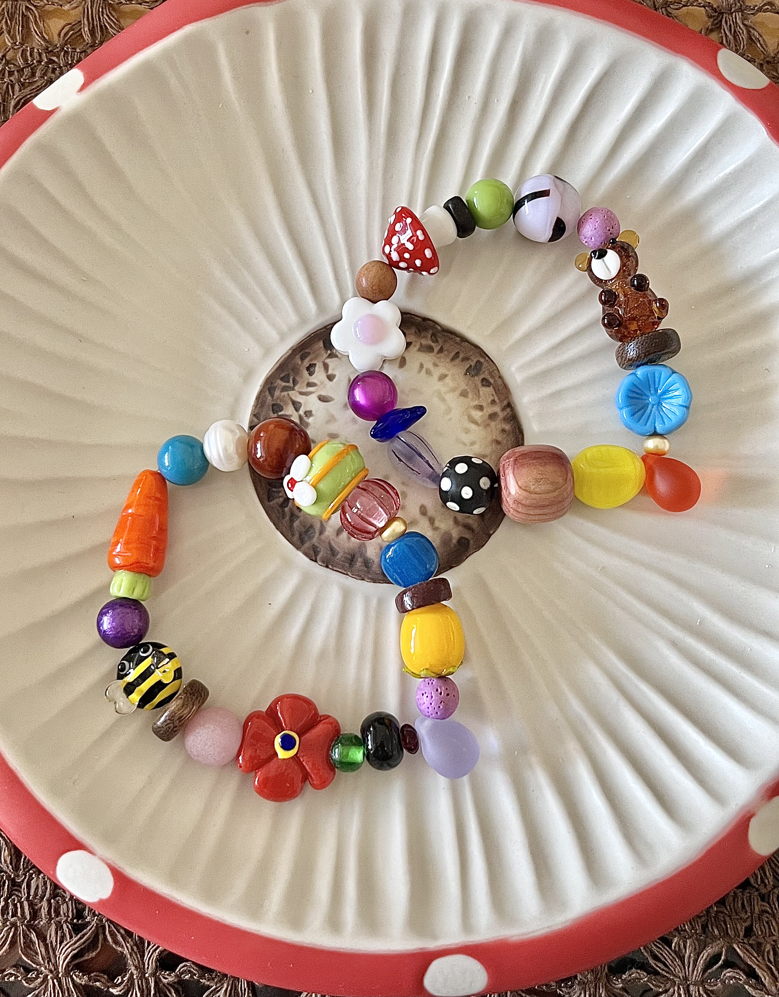 HEIXIN STUDIO手作捷克琉璃珠珍珠秘鲁陶瓷珠木珠可爱小众手串031