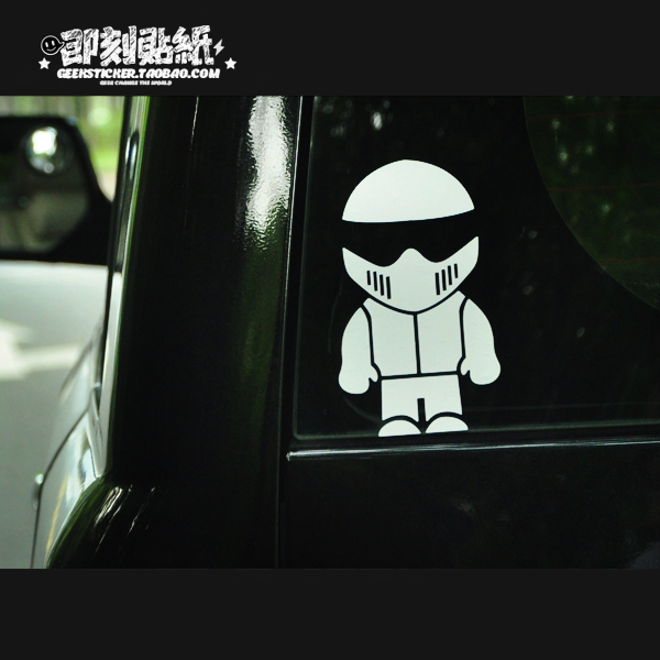 汽车个性卡通车贴纸试车手STIG TopGear车身装饰贴侧贴反光玻璃贴