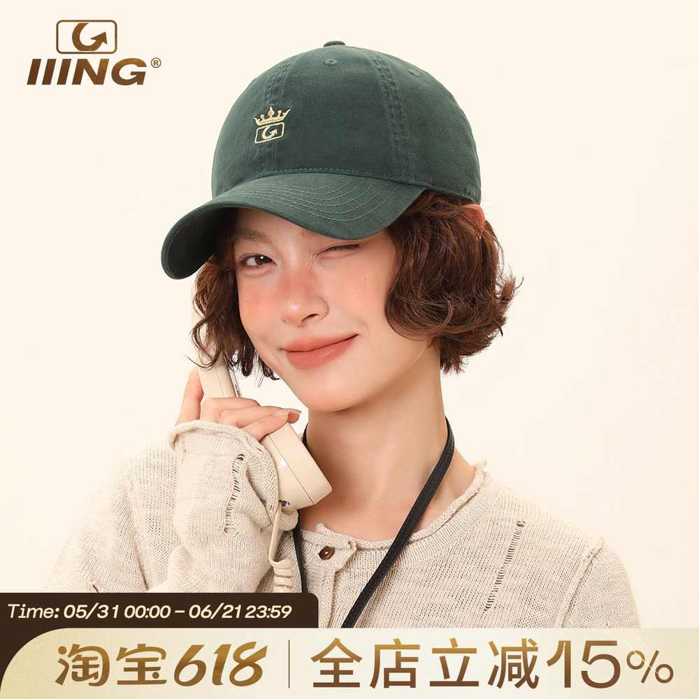 IIING帽控 墨绿色棒球帽子女夏2025新款升级款遮阳防晒软顶鸭舌帽