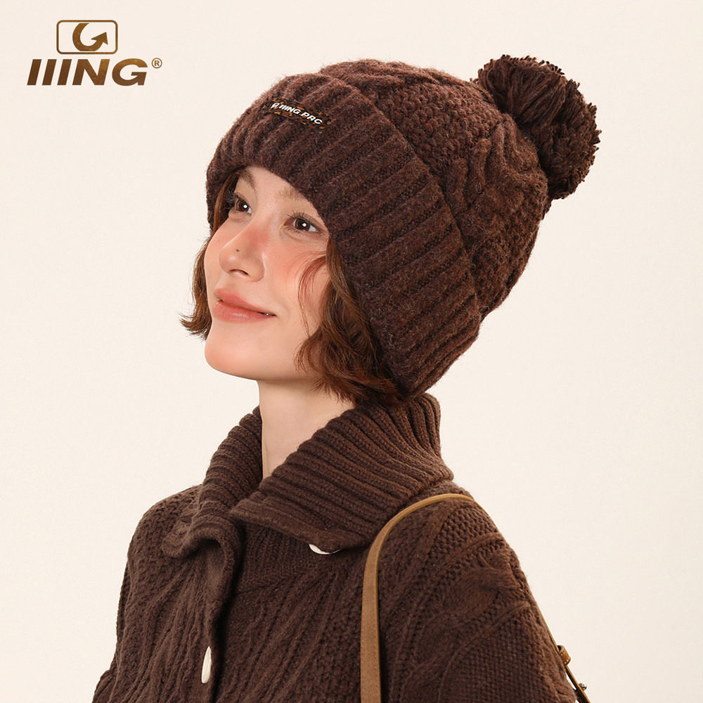 IIING帽控 毛球针织帽女冬季保暖护耳毛线帽显瘦大头围含羊毛帽子,服饰配件/皮带/帽子/围巾,帽子,淘宝优惠券,粉丝福利购,淘宝优惠卷